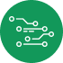 Icono referente a Infraestructura de cableado interno y externo con velocidades hasta de 10 Gbps. 